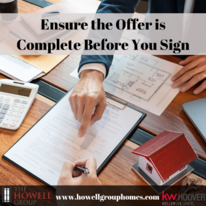Ensure the Offer is Complete Before You Sign